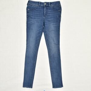 Express Women Cotton Blend Blue Size 4R Legging Stretch Skinny Jeans Solid